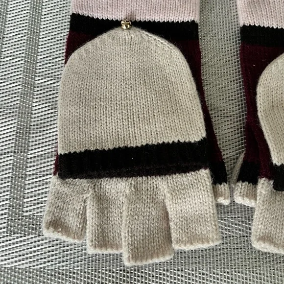 KATE SPADE NWOT AUTHENTIC RARE COLOR BLOCK FINGERLESS STYLE MITTEN GLOVES - Picture 7 of 14